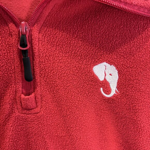 Elephant Head Red Fleece Pullover Jacket S 1/4 Zip Long Sleeve Alabama Roll Tide - Picture 7 of 8